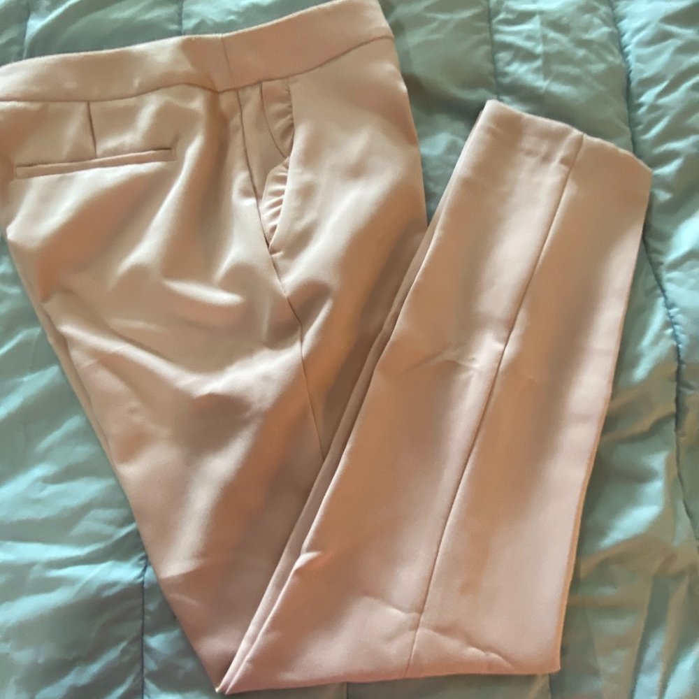 Cynthia Rowley Pink Ankle Slacks with Ruffled Pockets~sz 6~lk new